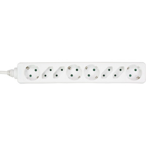 InLine® Power Strip 8 Port 4x Type F German + 4x Euro with child safety white 3m