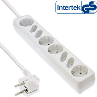 InLine® Power Strip 8 Port 4x Type F German + 4x Euro with child safety white 3m