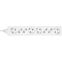 InLine® Power Strip 8 Port 4x Type F German + 4x Euro with child safety white 3m