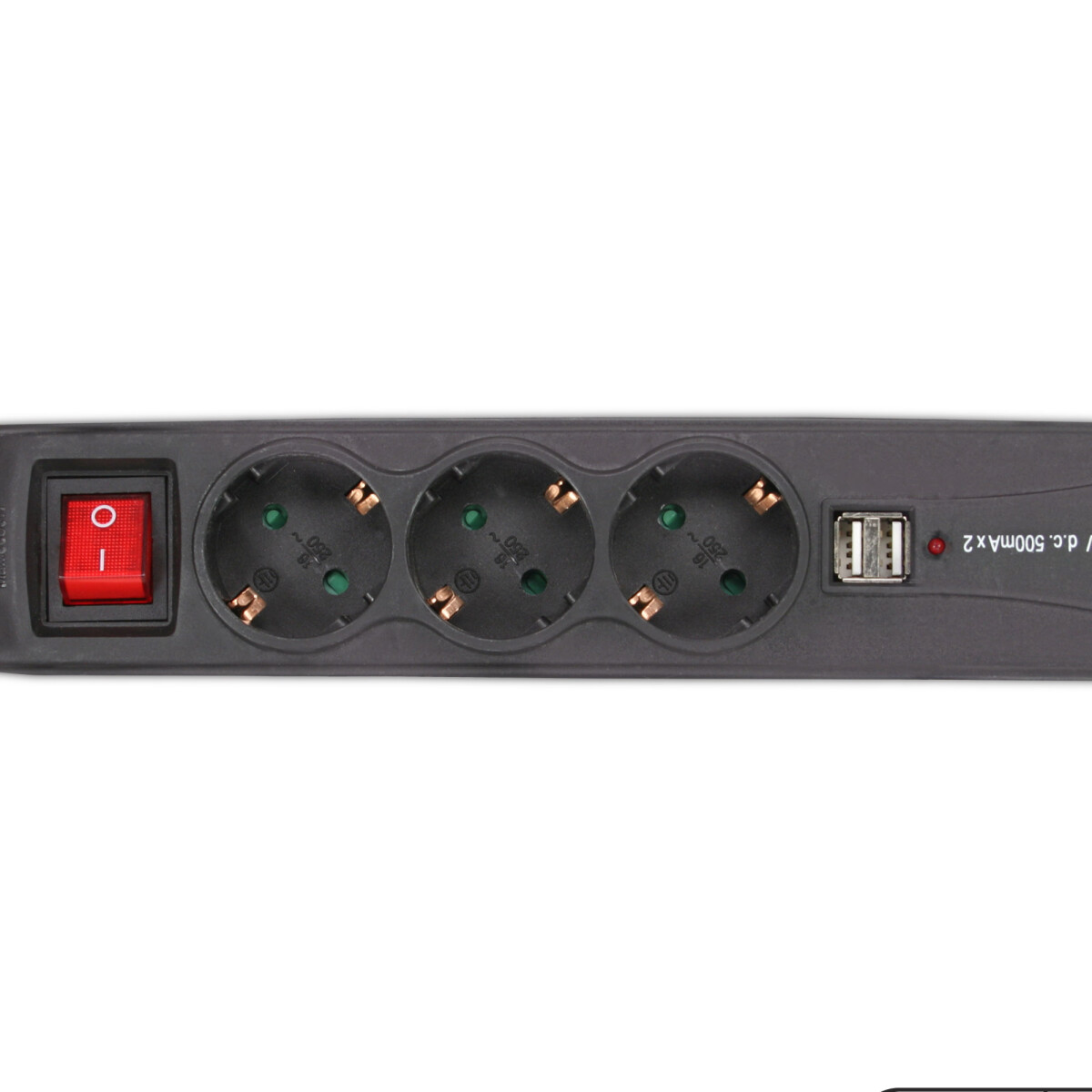 InLine® Power Strip 3 Port + 2xUSB 3x Type F German +...