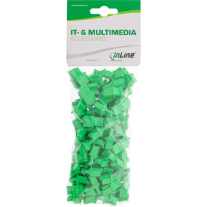 InLine® Dust Cover for RJ45 female, green, 100 pcs.