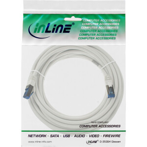 InLine® Patch Cable S/FTP PiMF Cat.6A halogen free 500MHz white 5m