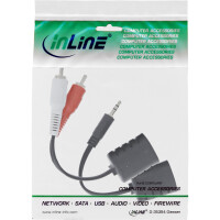 InLine® Audio über RJ45 passiv, 2x Cinch 1x Klinke 3,5mm / RJ45 Buchse, max. 50m