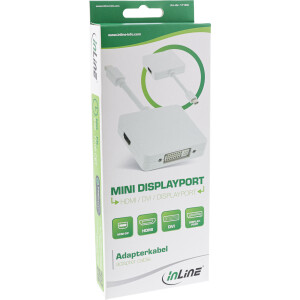 InLine® Mini DisplayPort to HDMI / DVI / DisplayPort Adapter Cable white