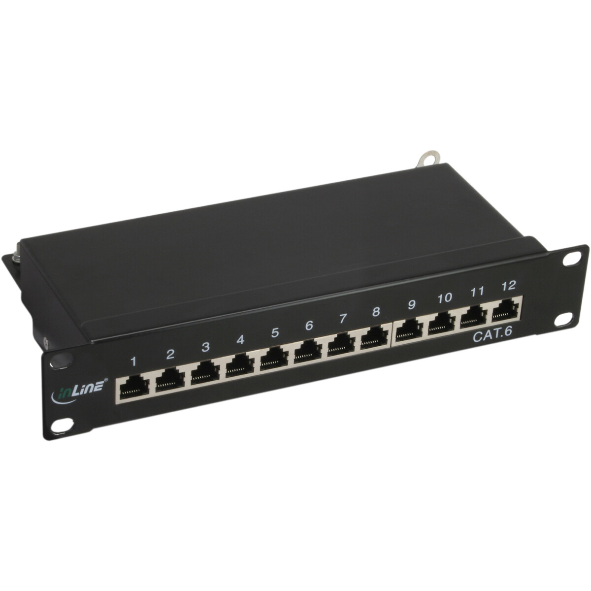 InLine® Patch Panel 10" Cat.6 12 Port 1U black...