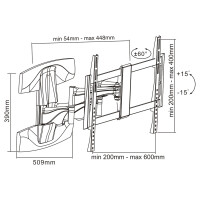 InLine® TV Wandhalterung, für TFT/LCD/LED/Plasma 94-178cm (37-70"), max. 45kg