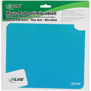 InLine® Maus-Pad antimikrobiell, ultradünn, blau, 220x180x0,4mm