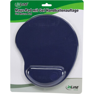 InLine® Maus-Pad, mit Gel Handballenauflage, 230x205x20mm, blau