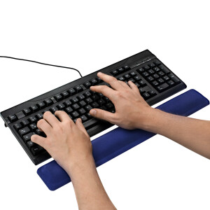 InLine® Keyboard with gel wrist rest, blue, 464x60x23mm,