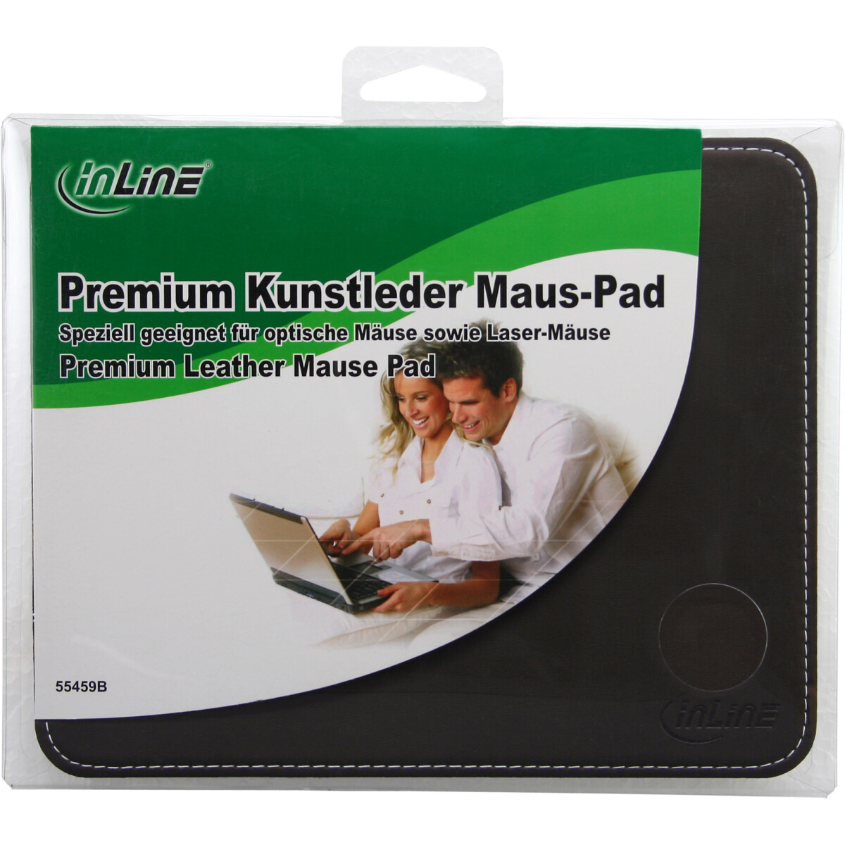 InLine® Mouse pad Premium Yuppie PU Leather, 220x180x3mm