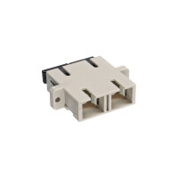 InLine® Fiber Optical Adapter Duplex SC/SC MM Ceramic Sleeve with Flange grey