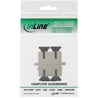 InLine® Fiber Optical Adapter Duplex SC/SC MM Ceramic Sleeve with Flange grey