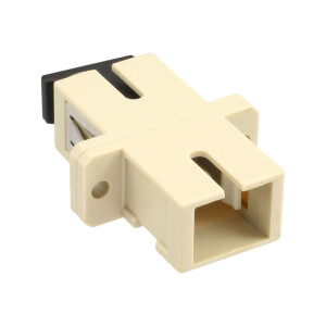 InLine® LWL Kupplung, Simplex SC/SC, multimode, beige, Keramik-Hülse, zum Einbau