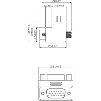 InLine® VGA Adapter 90° Winkel 15pol Stecker/Buchse