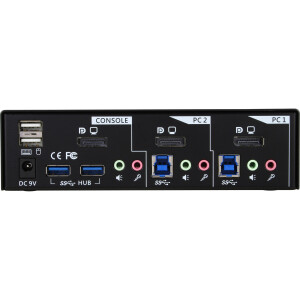 InLine® KVM Desktop Switch, 2-fach, DisplayPort, USB 3.0 Hub, mit Audio