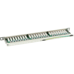 InLine® Patchfeld Cat.6, 24-fach, 48,26cm (19"), 0.5HE, lichtgrau, RAL7035