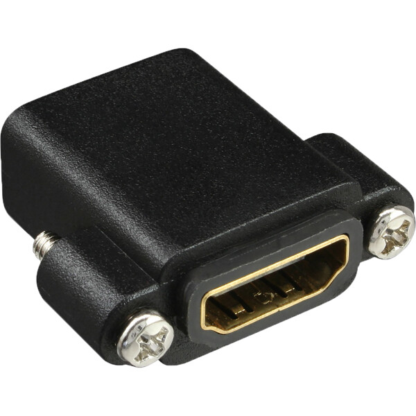 InLine® HDMI Adapter zum Einbau mit Gewinde, A Buchse/Buchse,vergoldete Kontakte