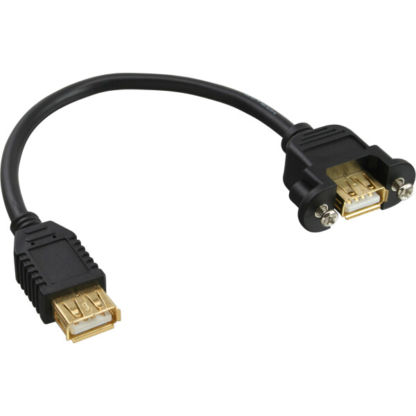 InLine® USB 2.0 Adapter Cable Type A female to Chassis Connector Type A gold plated 0.2m