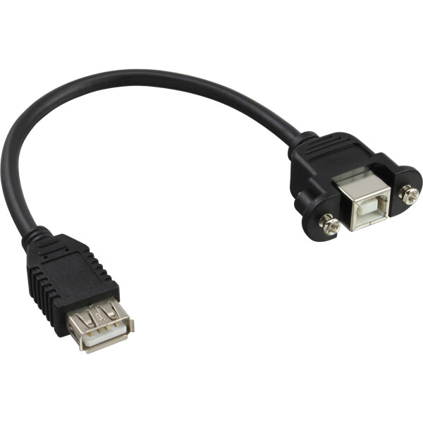 InLine® USB 2.0 Adapterkabel, Buchse A auf Einbaubuchse B, 0,2m