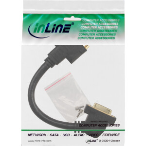 InLine® DVI-I Adapter Cable 24+5 DVI female / female with flange 0.2m