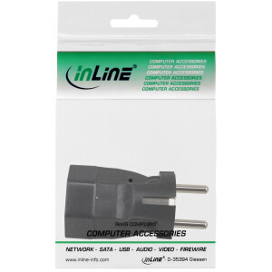 InLine® Reiseadapter, Schutzkontakt Stecker auf Schweiz Buchse