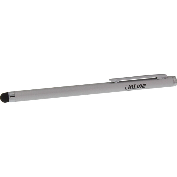 InLine® Stylus, Stift für Touchscreens von Smartphone und Tablet, silber