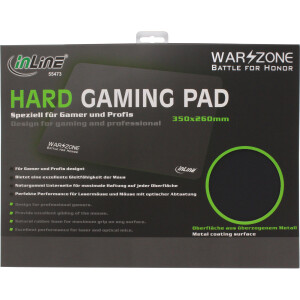 InLine® Maus-Pad, Hard Gaming Pad, 350x260x3mm, schwarz