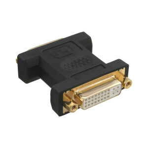 InLine® DVI-I Adapter digital + analog 24+5 female / female black gold plated