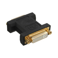 InLine® DVI-I Adapter digital + analog 24+5 female / female black gold plated