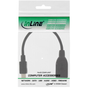 InLine® Micro-USB OTG Adapterkabel, Micro-B Stecker an USB A Buchse, 0,1m