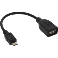 InLine® Micro-USB OTG Adapterkabel, Micro-B Stecker an USB A Buchse, 0,1m