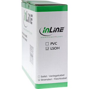 InLine® Patchkab., S/FTP (PiMf), Cat.6A, 500MHz, halogenfrei, Kupfer, grau, 100m