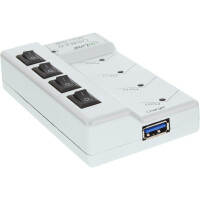 InLine® USB 3.0 Hub 4 Port with Switch silver + 3.5A Power Supply