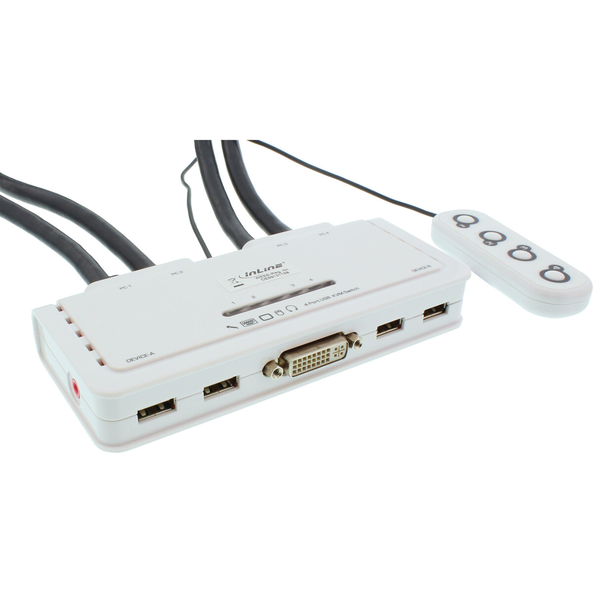 InLine® KVM Switch, 4-fach, DVI-D, USB, mit Audio,...