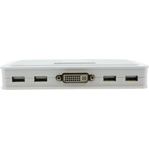 InLine® KVM Switch, 4-fach, DVI-D, USB, mit Audio, integr. Kabel