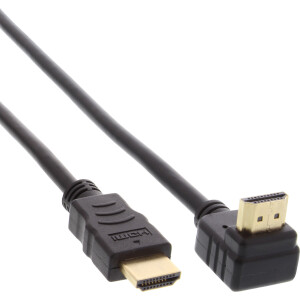 InLine® High Speed HDMI® Cable with Ethernet, angled, 3m