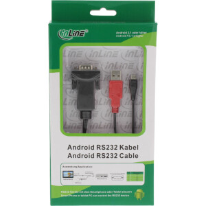 InLine® USB zu Seriell Adapterkabel für Android, Micro-USB Stecker an 9pol. Stecker, 1m