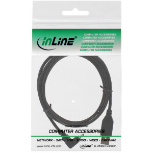 InLine® USB 2.0 Mini-Kabel, ST A/Mini-B ST (5pol) oben abgew. 90°, schwarz, 0,5m