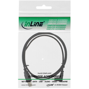 InLine® USB 2.0 Mini-Kabel, ST A/Mini-B ST 5pol, unten abgew. 90°, schwarz, 3m