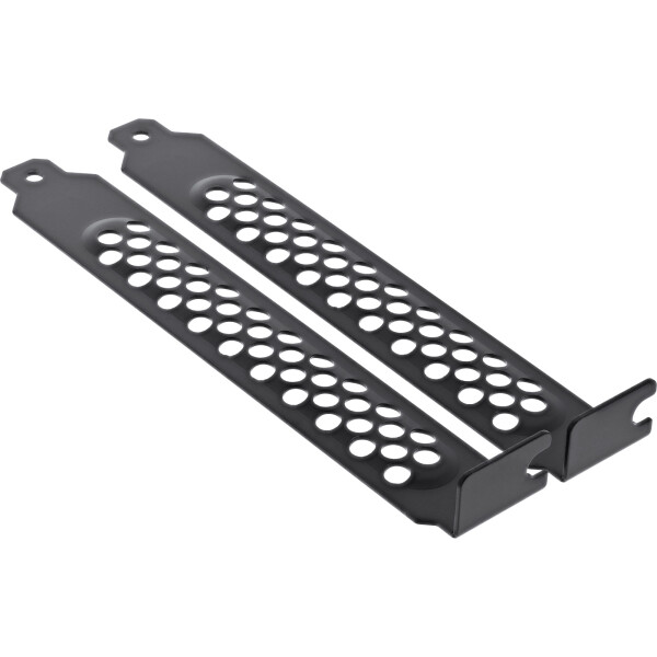 InLine® PCI / PCI-E Slot Cover Bracket perforated 2pcs. Set black