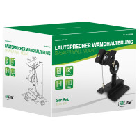 InLine® Lautsprecher Wandhalterung bis 15kg, 2er Set, schwarz