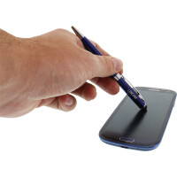 InLine® Stylus, Stift für Touchscreens + Kugelschreiber, Metall, blau