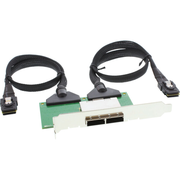 InLine® Dual SAS PCI Bracket with Cable 2x ext. SFF-8088 to 2x int. SFF-8087 0.5m