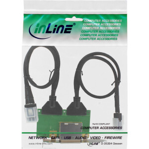 InLine® Dual SAS Slotblech PCI mit Kabel, 2x ext. SFF-8088 auf 2x int. SFF-8087, 0,5m