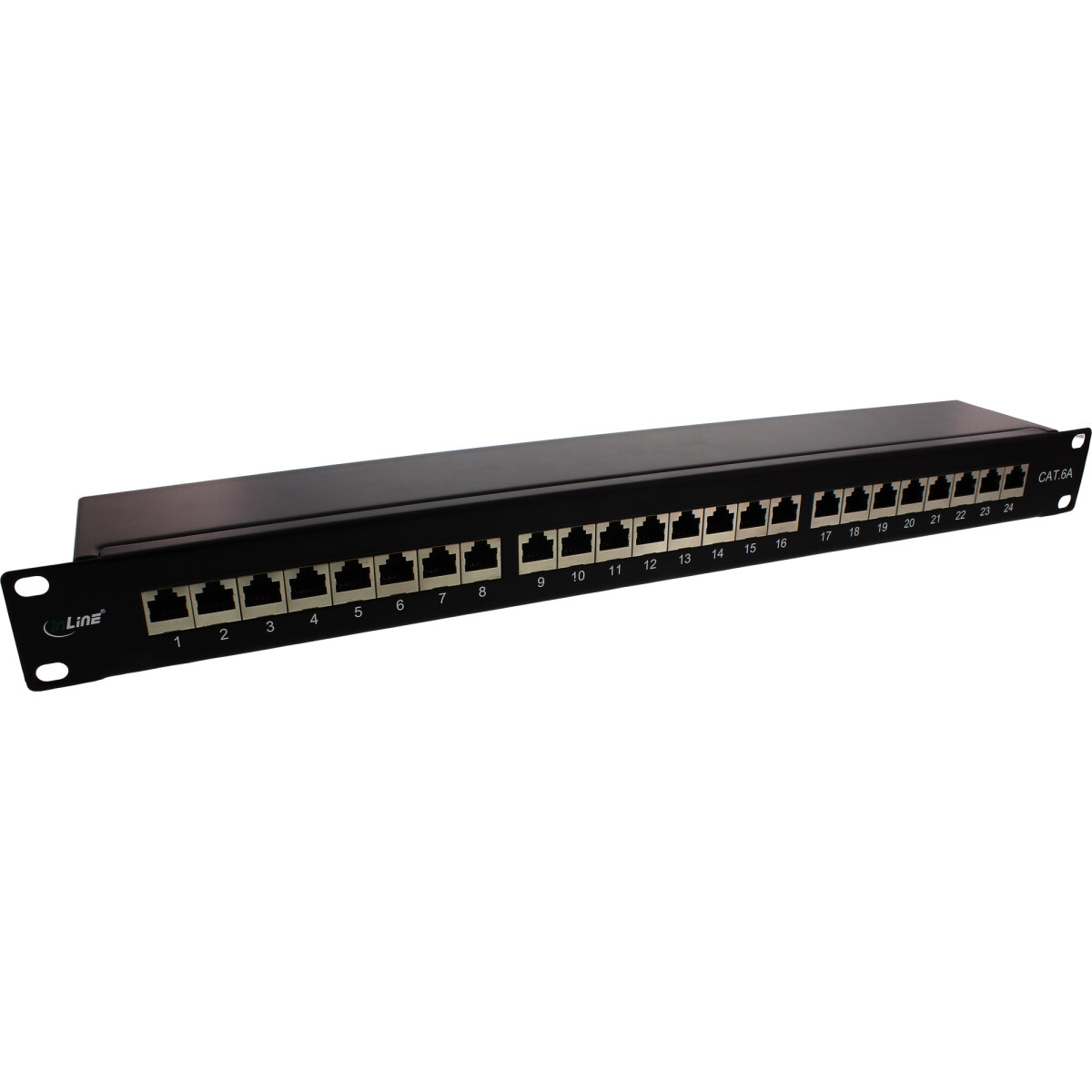 InLine® Patch Panel 19" Cat.6A 24 Port 1U black...