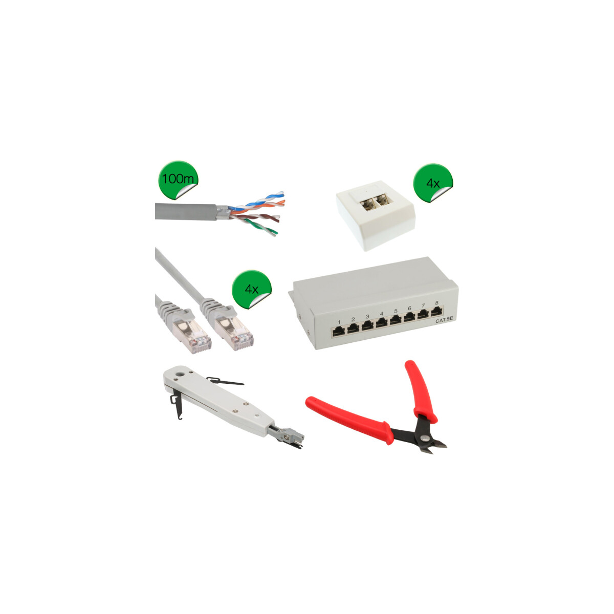 InLine® Cat.5e network installations kit