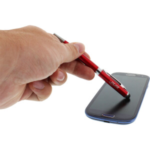 InLine® Stylus, Stift für Touchscreens + Kugelschreiber, Metall, rot