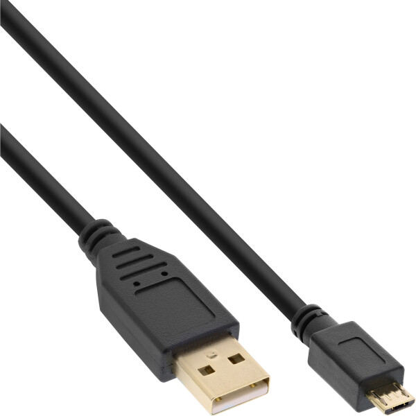 InLine® Micro USB 2.0 Cable USB Type A male / Micro-B male, black, 0.5m