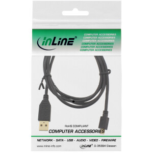 InLine® Micro USB 2.0 Cable USB Type A male / Micro-B male, black, 0.5m