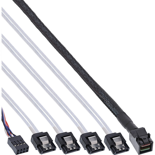 InLine® Mini SAS HD Cable SFF-8643 to 4x SATA + Sideband 0.5m